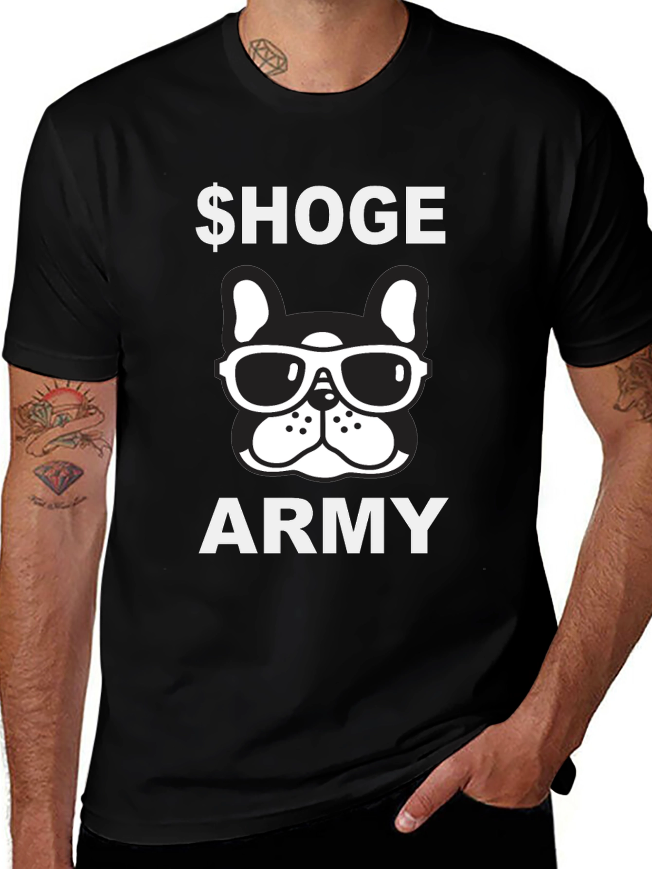 Hoge Army Bulldog Graphic Tee - Black Cotton Shirt