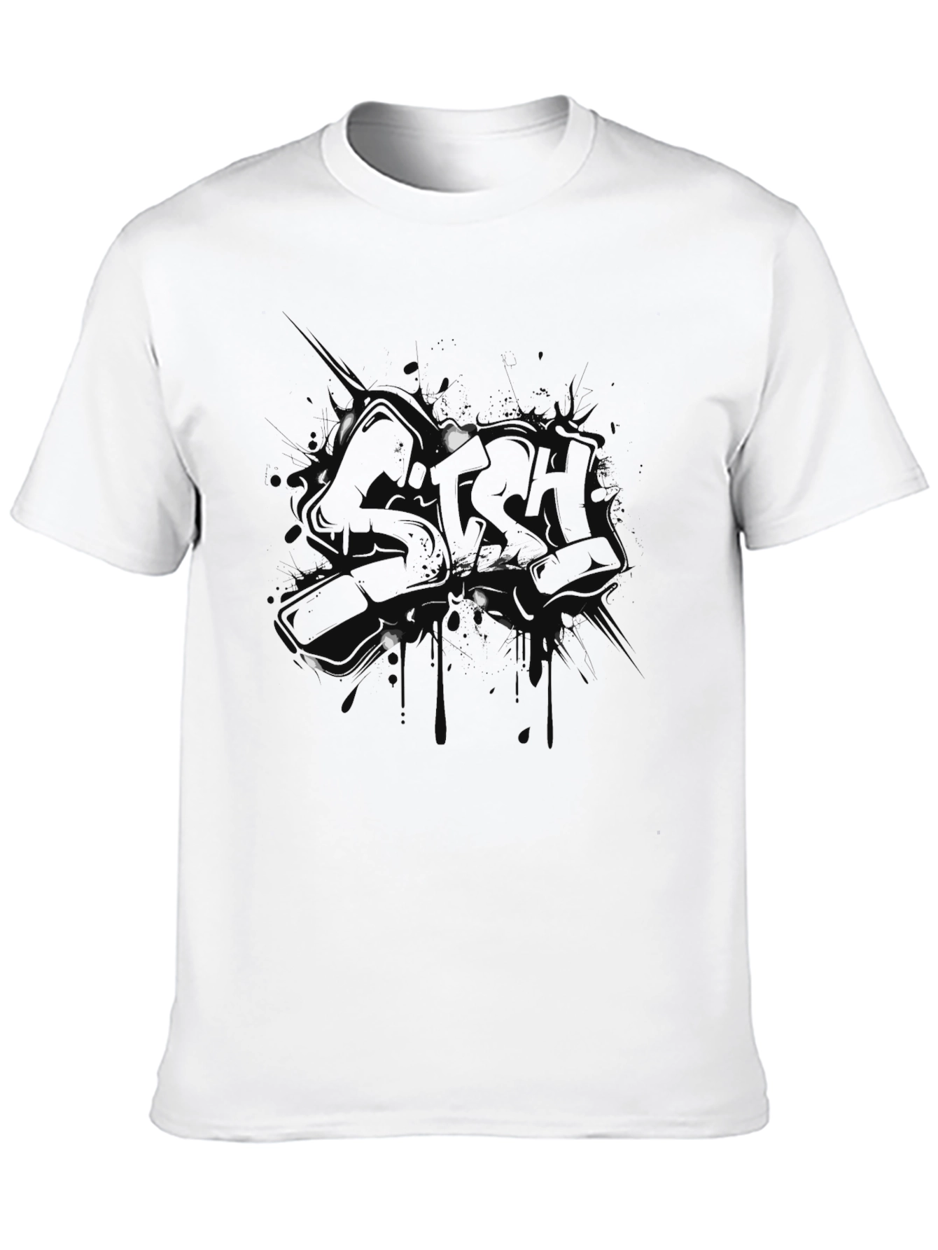 Mens Black Graphic Print Short Sleeve T-Shirt