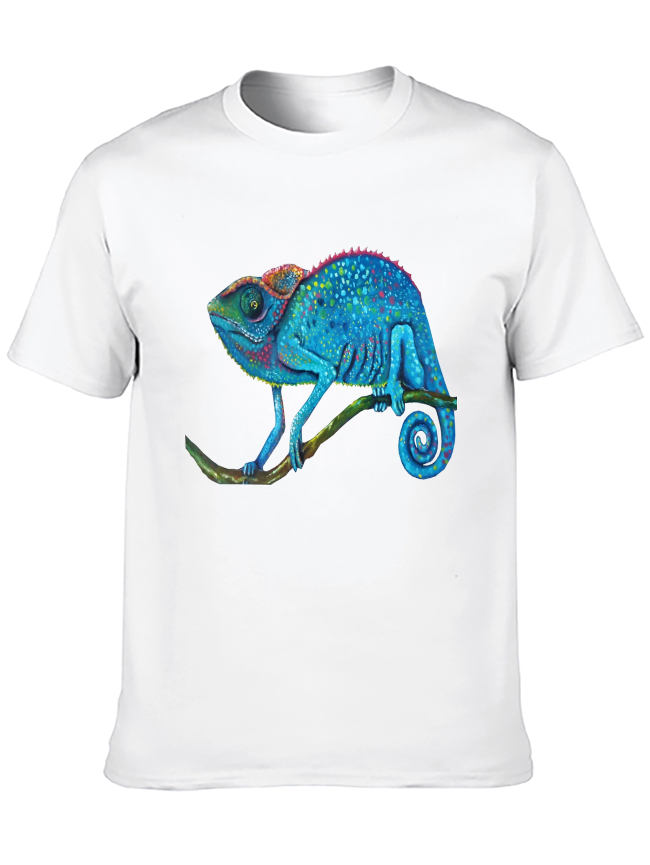 Blue Chameleon Graphic T-Shirt - Unique Reptile Design