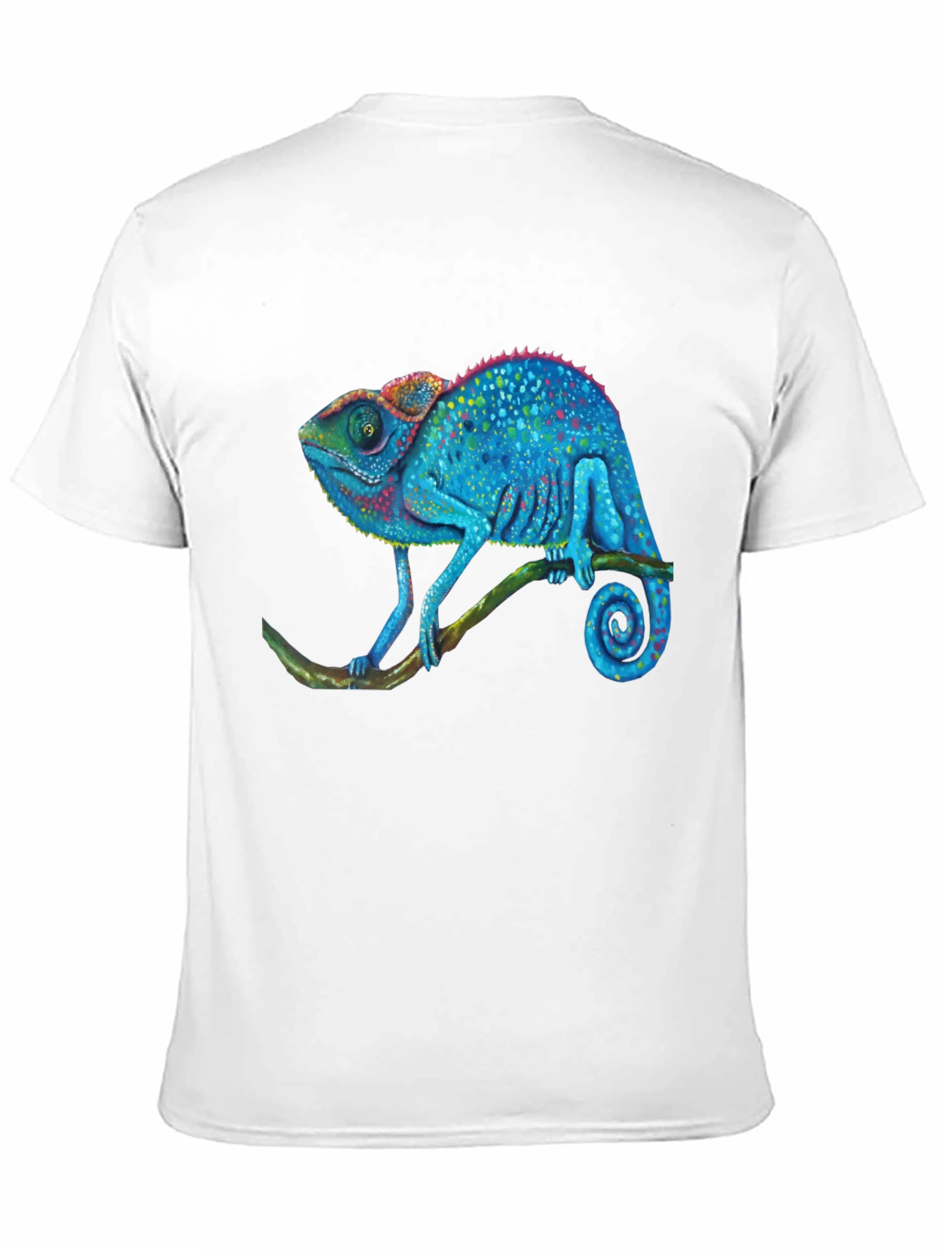 Blue Chameleon Graphic T-Shirt - Unique Reptile Design