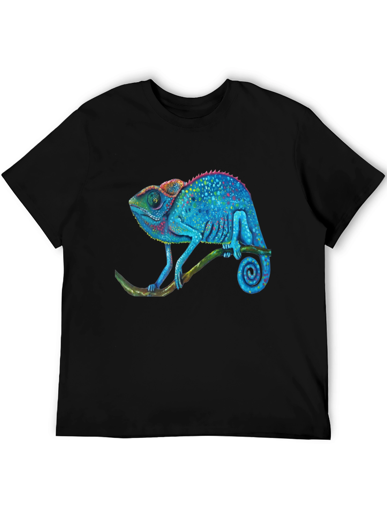 Blue Chameleon Graphic T-Shirt - Unique Reptile Design