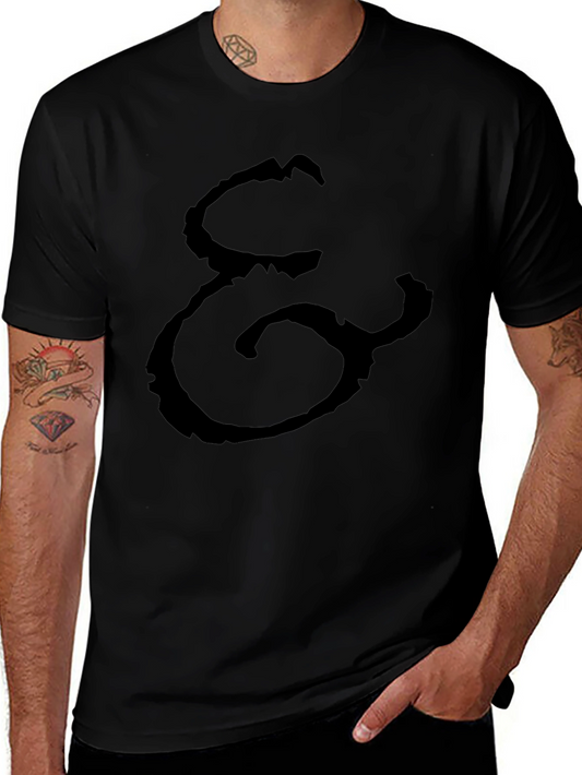Black T-Shirt with Abstract Print