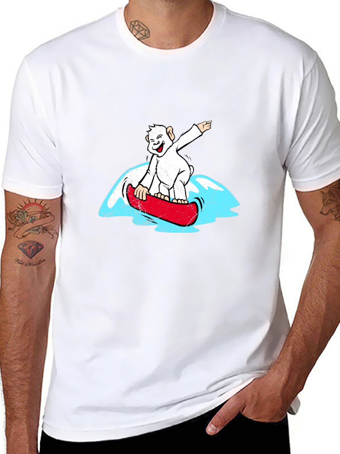 Surfs Up Snowboard Monkey T-Shirt