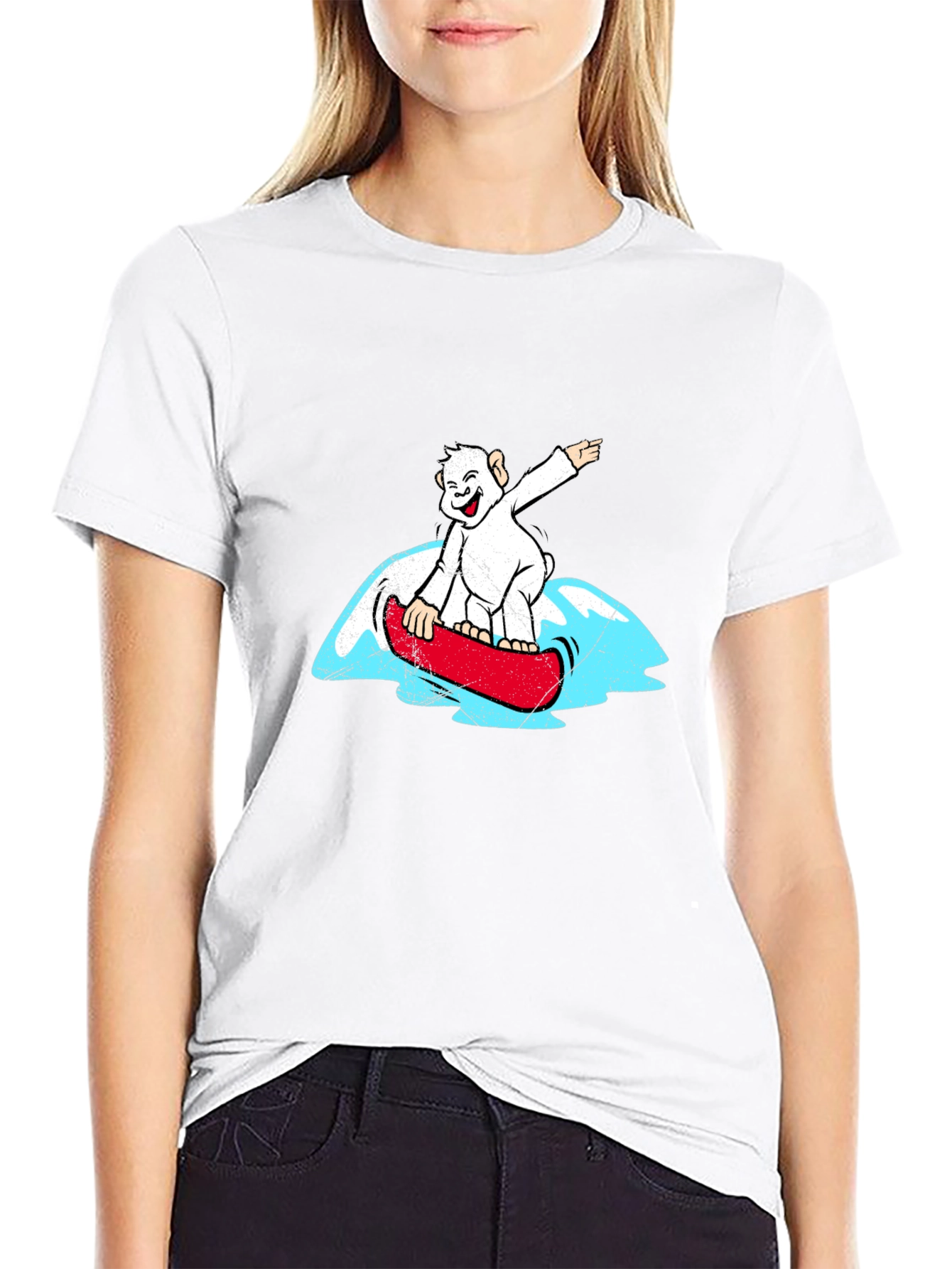 Surfs Up Snowboard Monkey T-Shirt