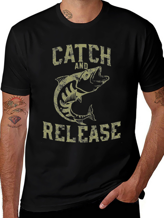 Catch and Release Fishing T-Shirt - Black