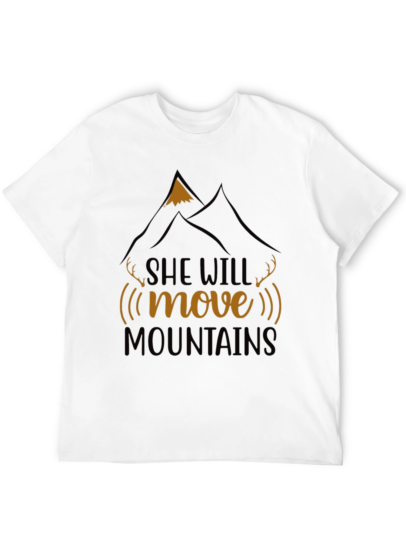 She Will Move Mountains Black Graphic T-Shirt
