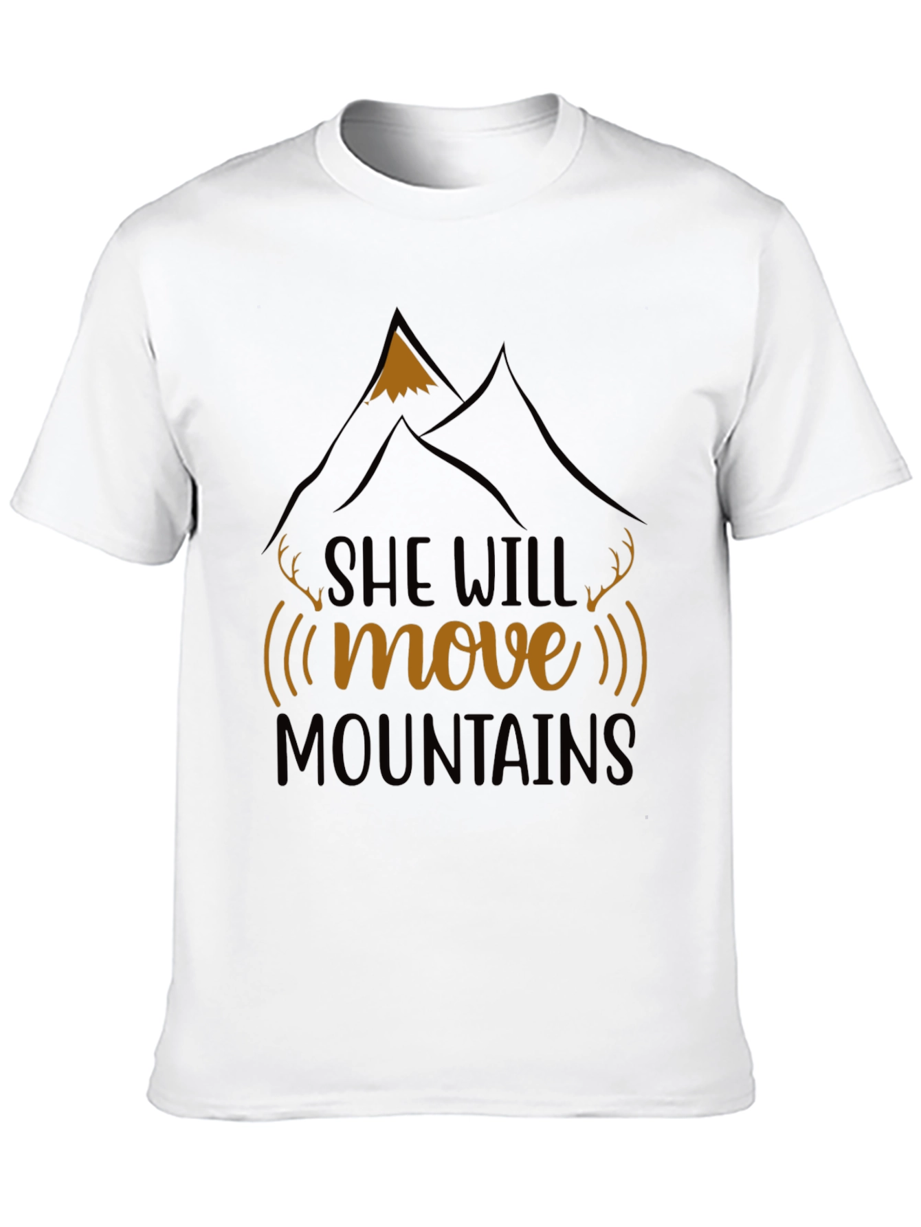 She Will Move Mountains Black Graphic T-Shirt