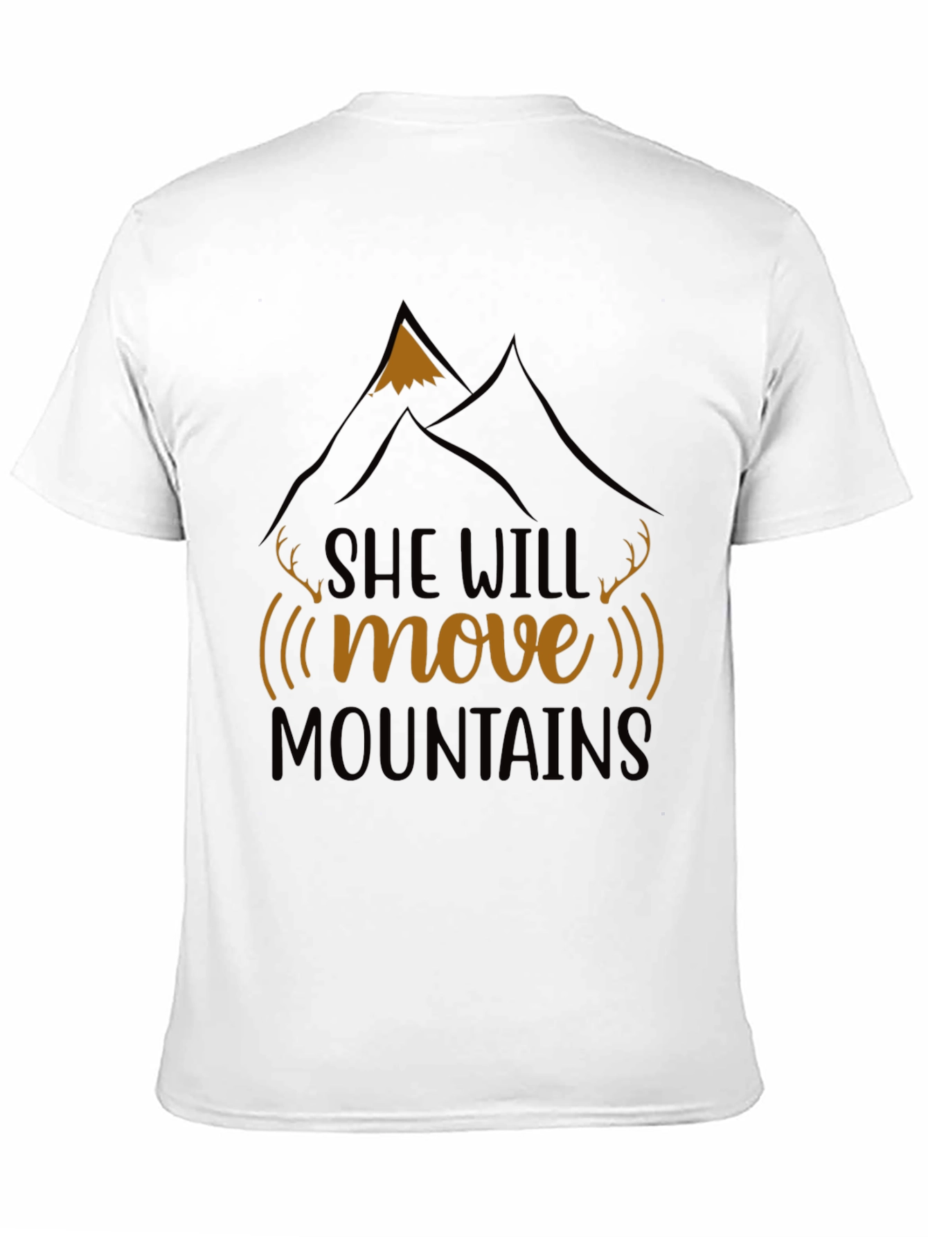 She Will Move Mountains Black Graphic T-Shirt