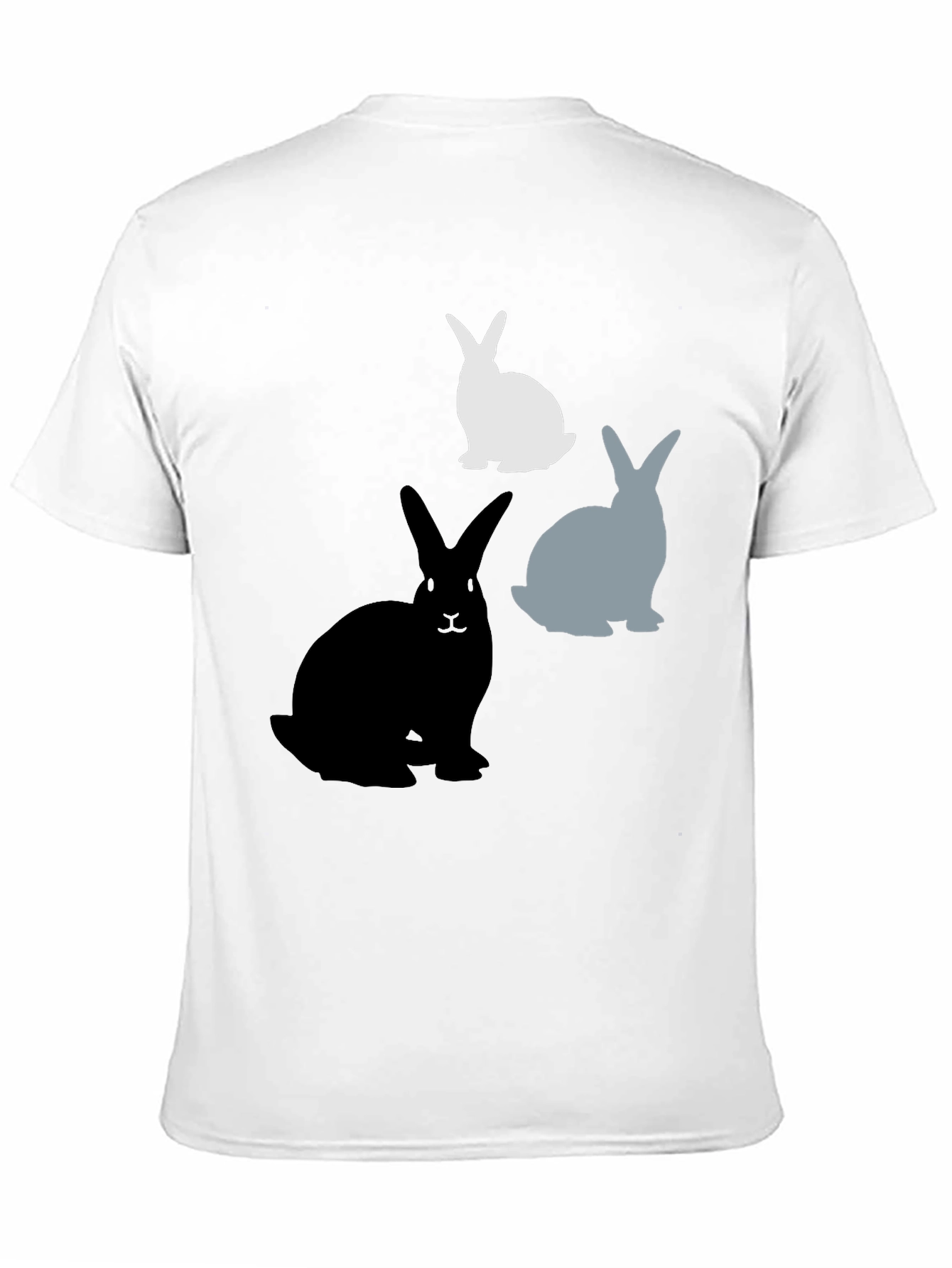 Rabbit Silhouette Graphic Tee - Black