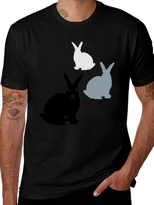 Rabbit Silhouette Graphic Tee - Black