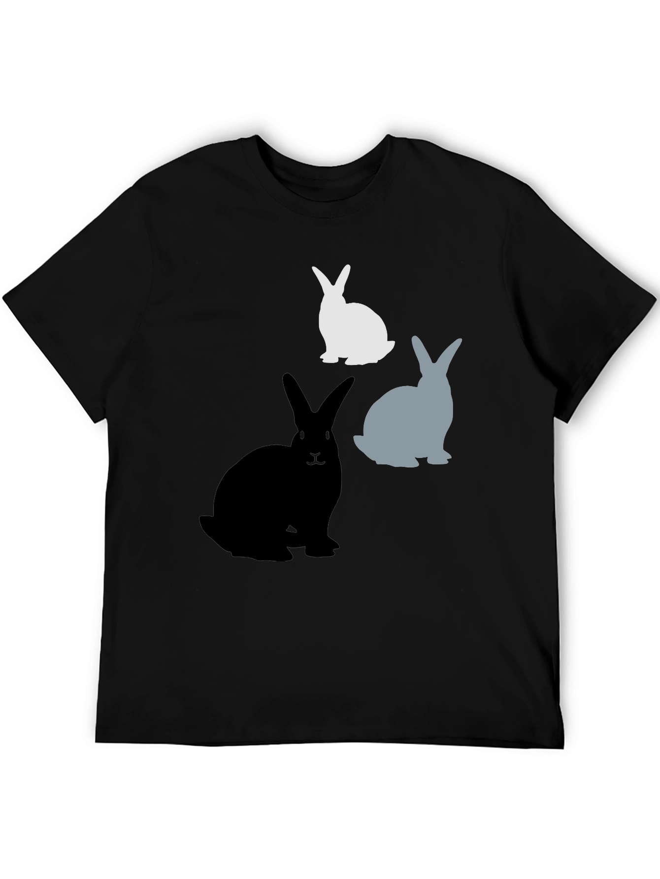 Rabbit Silhouette Graphic Tee - Black