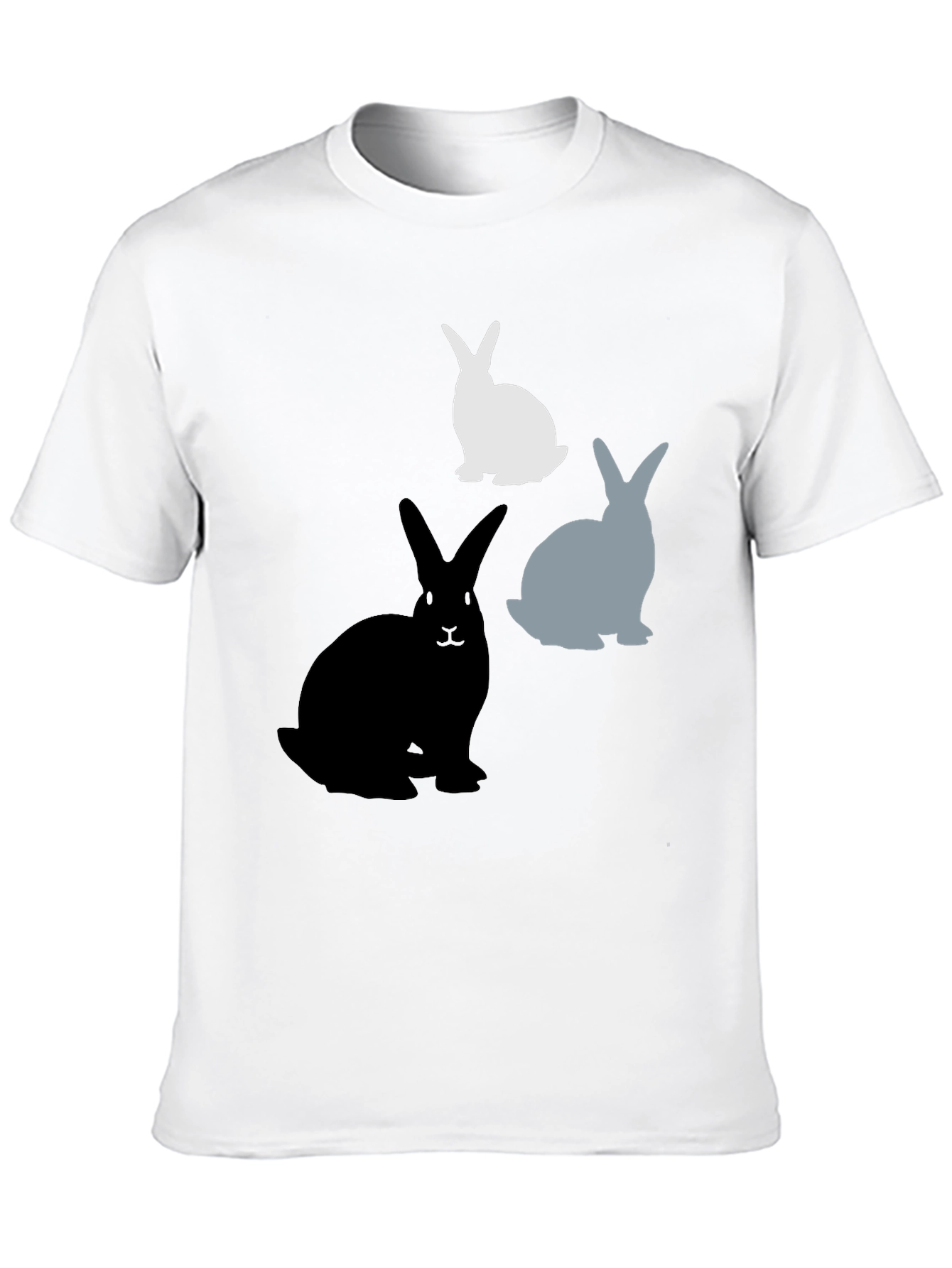 Rabbit Silhouette Graphic Tee - Black