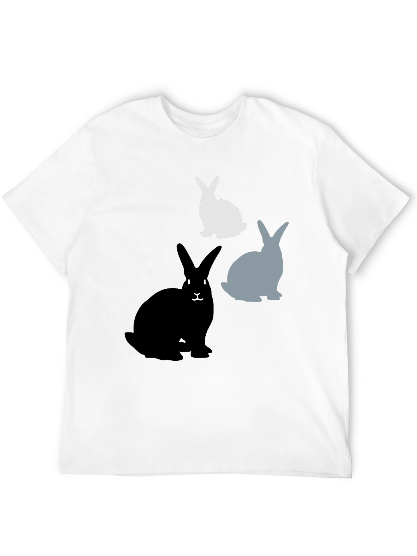 Rabbit Silhouette Graphic Tee - Black