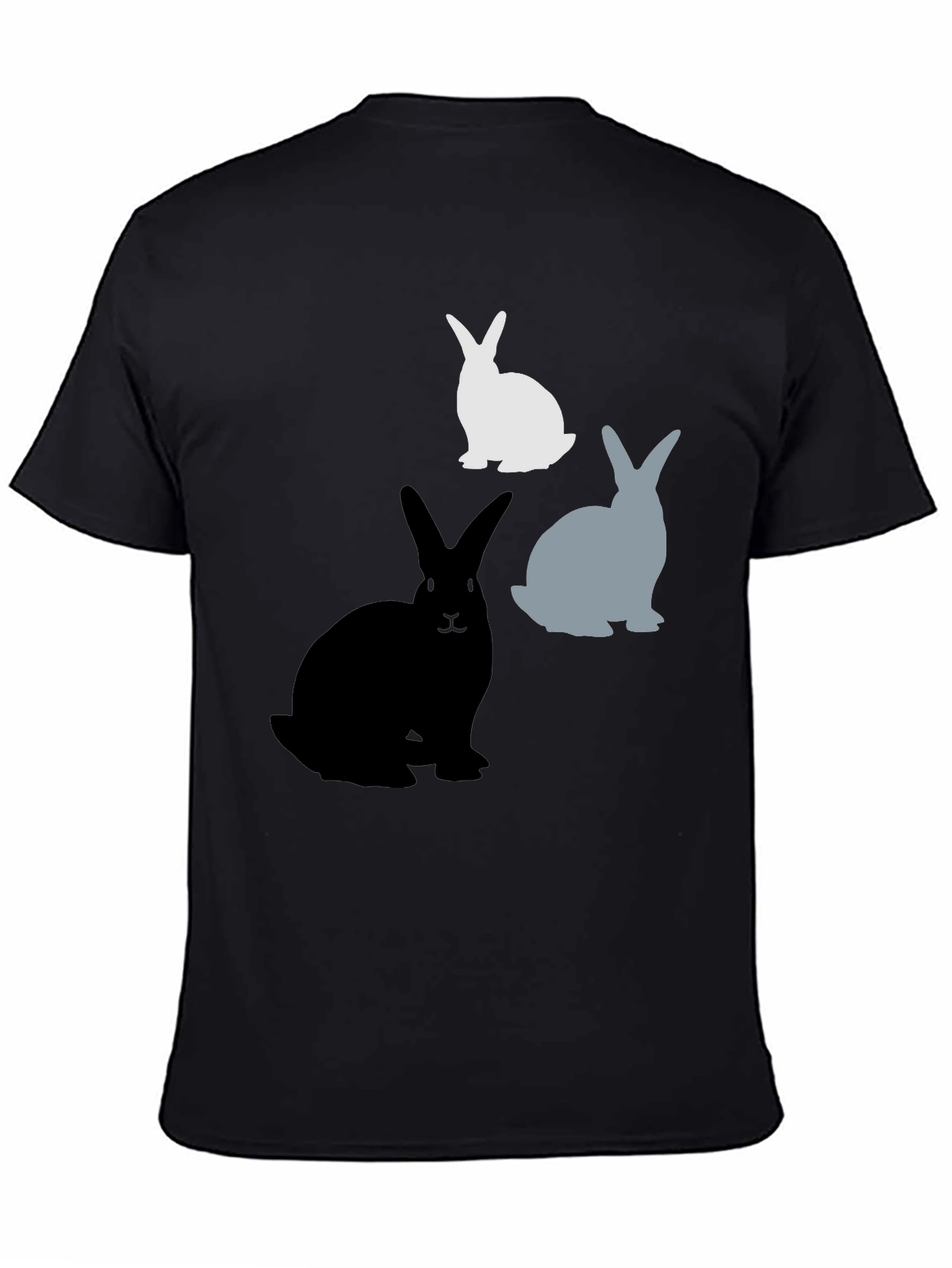 Rabbit Silhouette Graphic Tee - Black