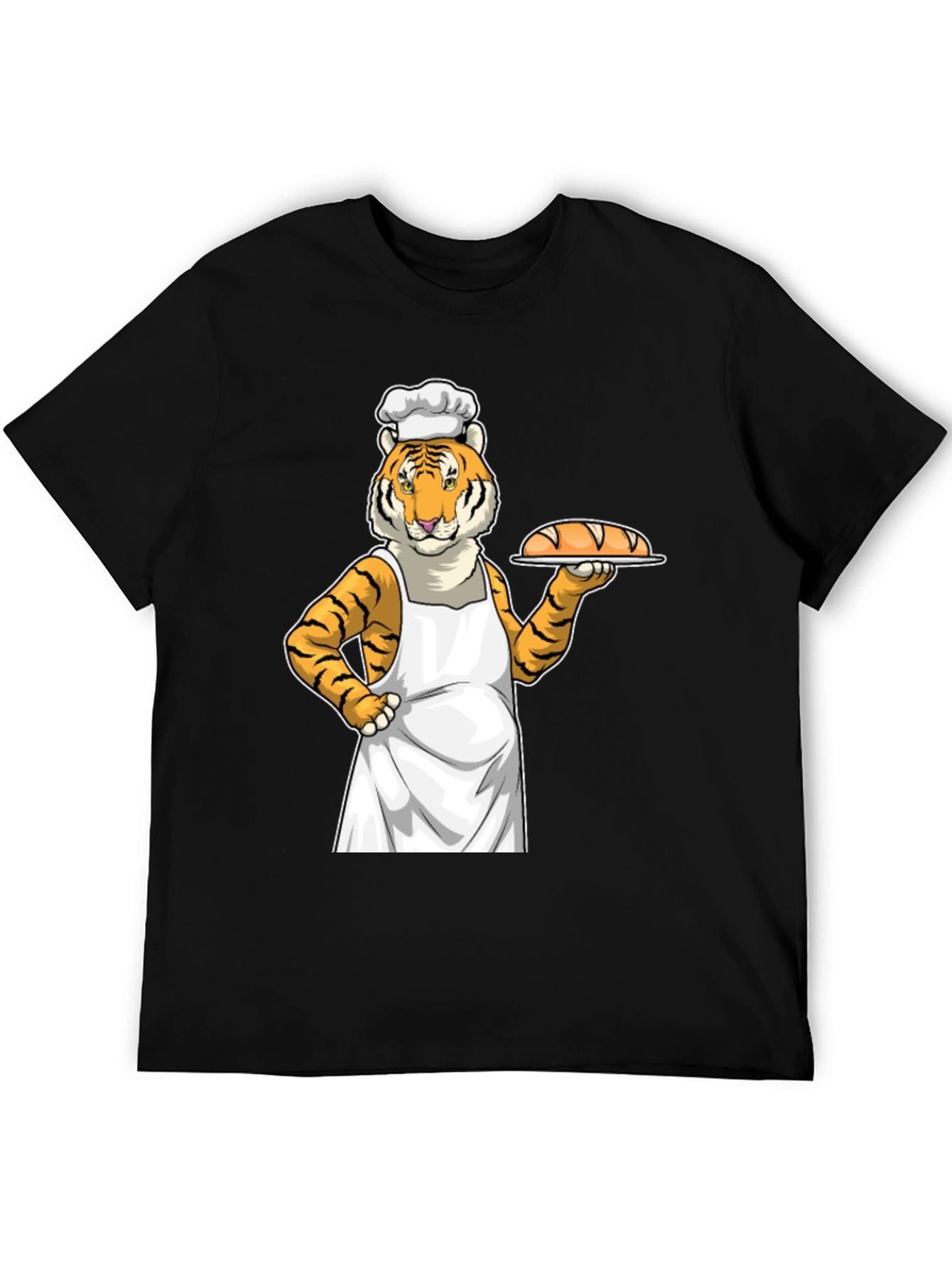 Baker Tiger T-Shirt: Novelty Cartoon Graphic Tee