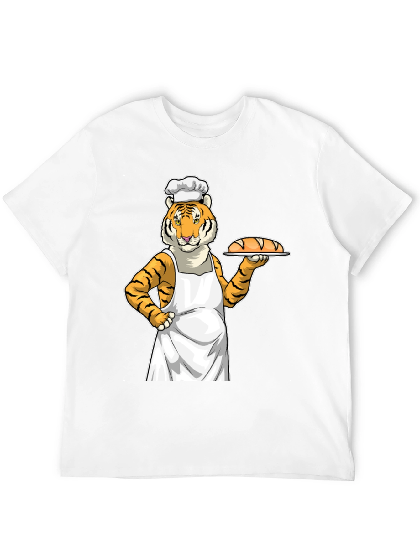 Baker Tiger T-Shirt: Novelty Cartoon Graphic Tee