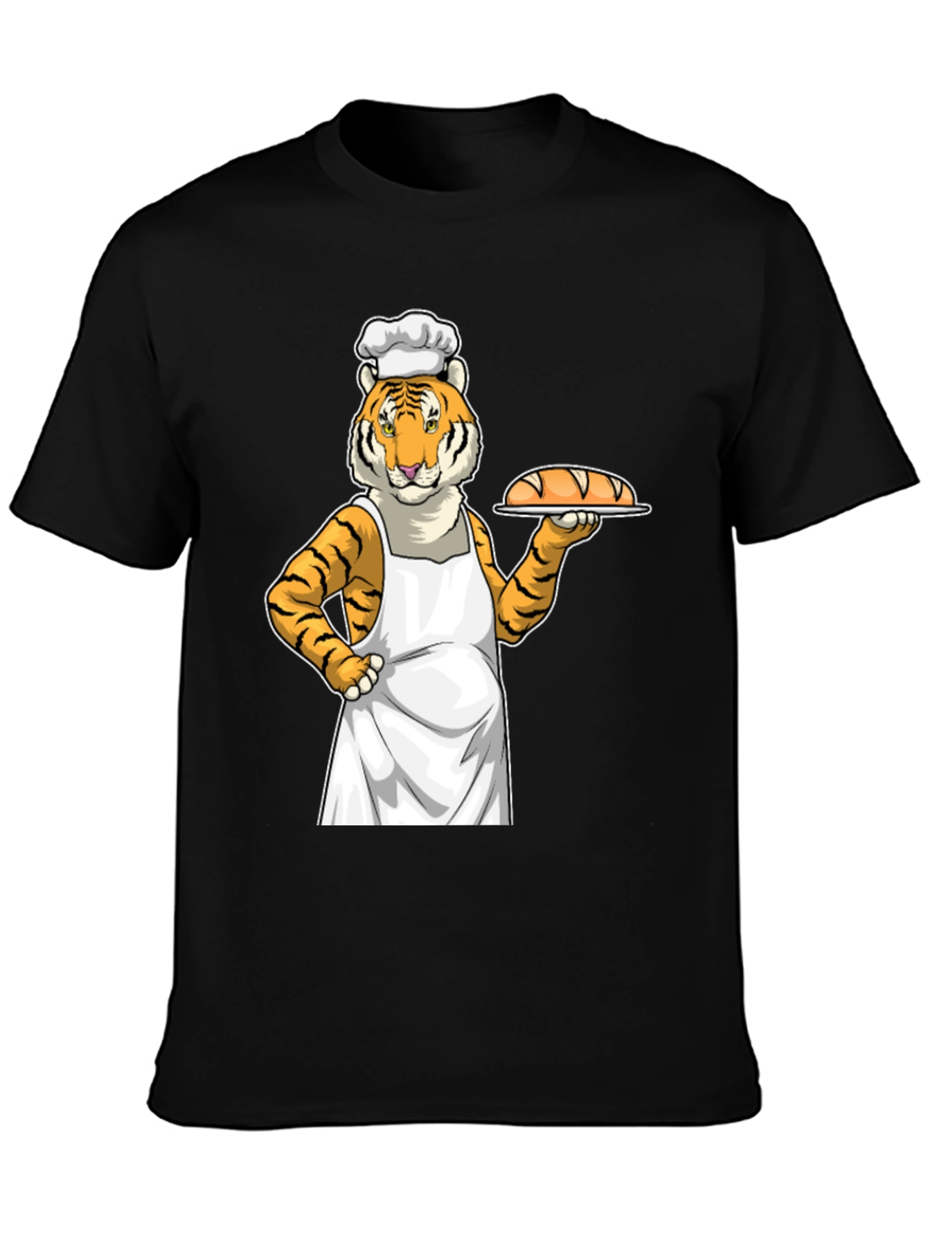 Baker Tiger T-Shirt: Novelty Cartoon Graphic Tee