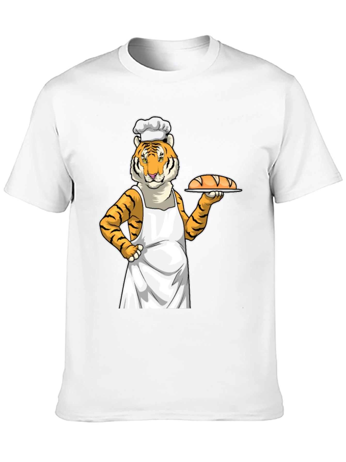 Baker Tiger T-Shirt: Novelty Cartoon Graphic Tee