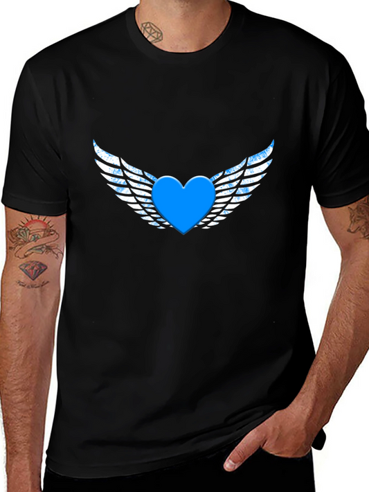 Heart with Wings Graphic Black T-Shirt