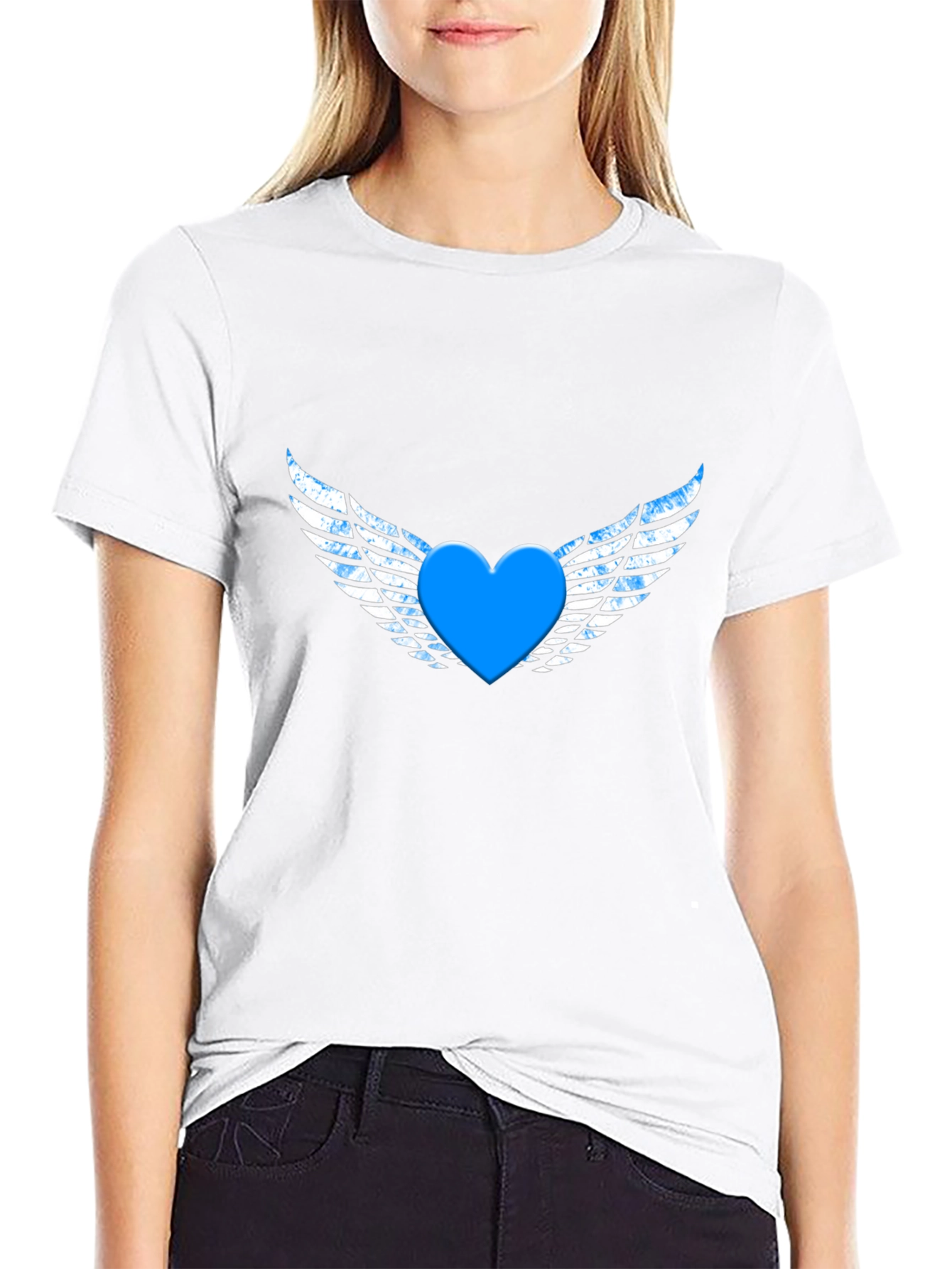 Heart with Wings Graphic Black T-Shirt