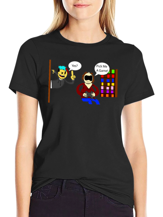 Gamer Choice Graphic Tee - Pick Me A Game! Black T-Shirt