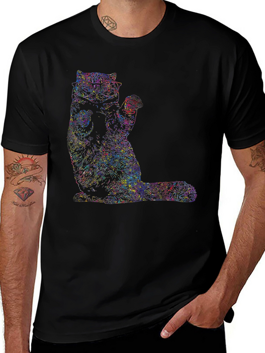 Cool Cat Graphic T-Shirt - Black