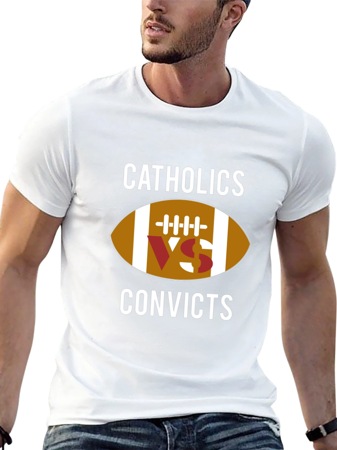 Catholics vs Convicts Football T-Shirt