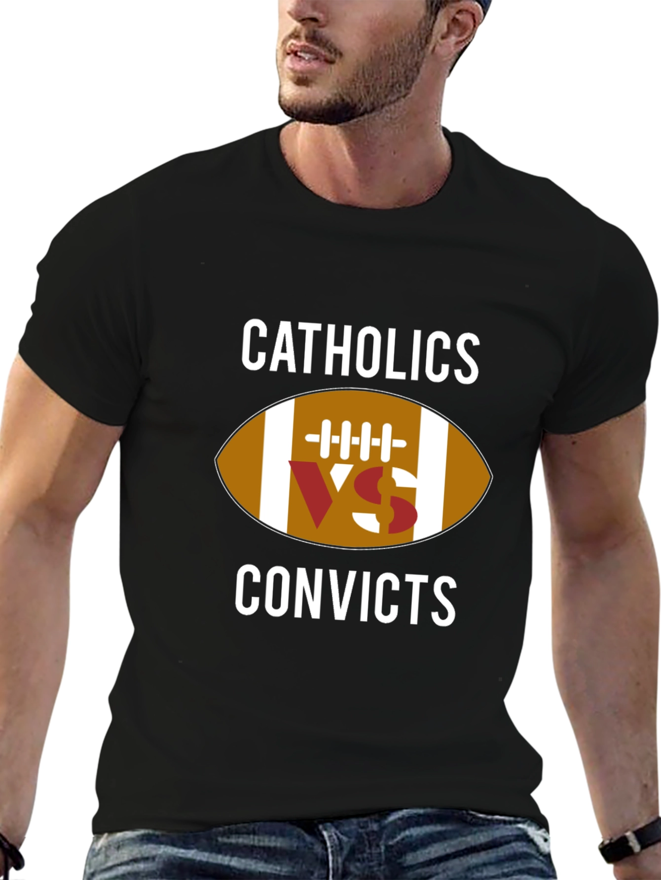 Catholics vs Convicts Football T-Shirt