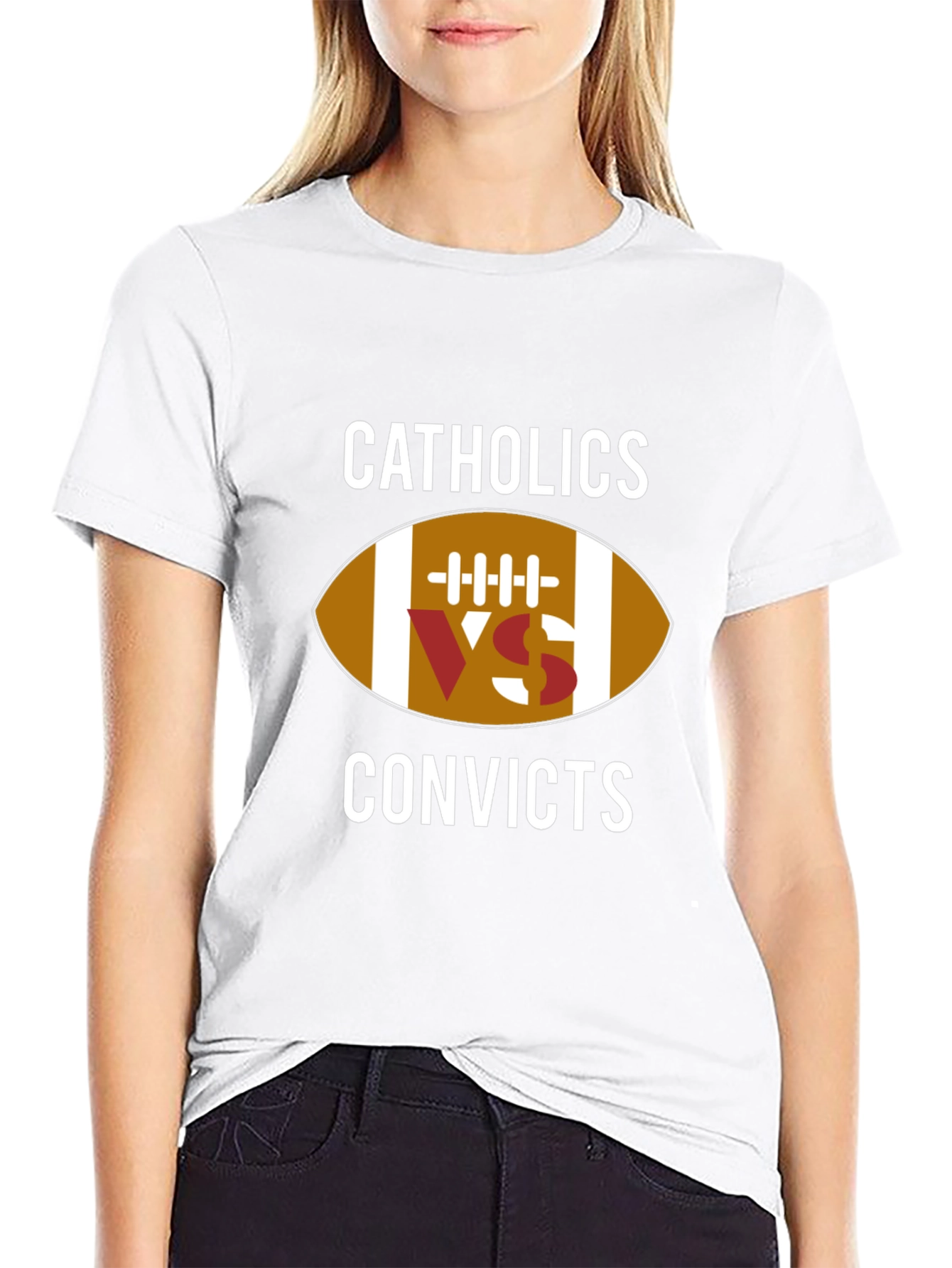 Catholics vs Convicts Football T-Shirt