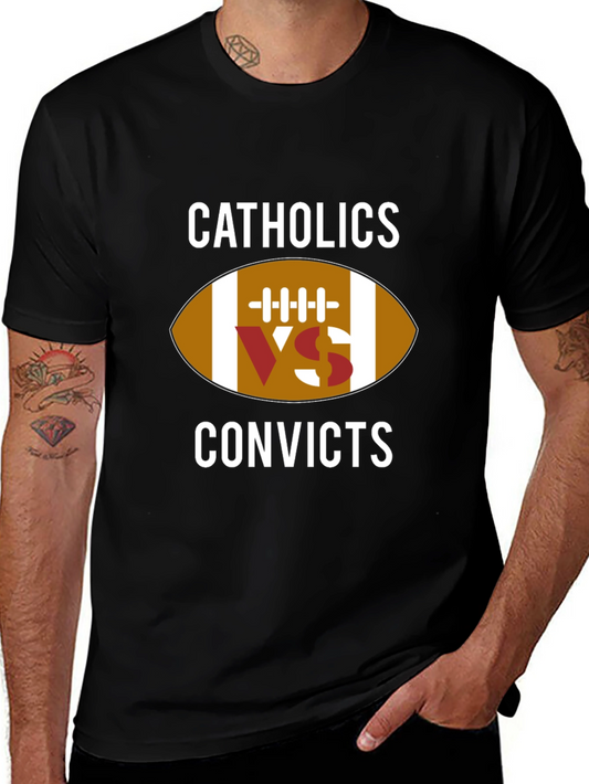 Catholics vs Convicts Football T-Shirt