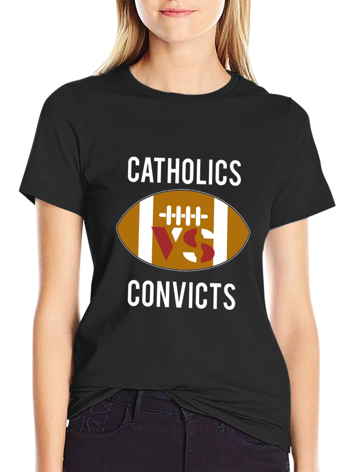 Catholics vs Convicts Football T-Shirt