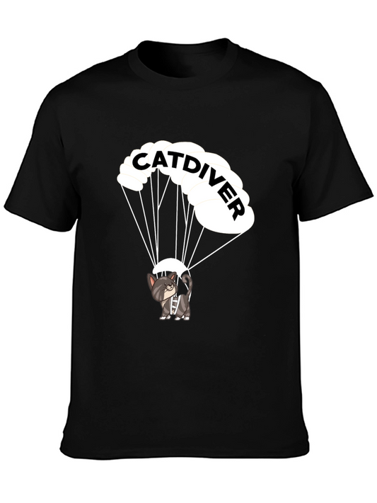 Catdiver T-Shirt - Funny Cat Parachute Tee