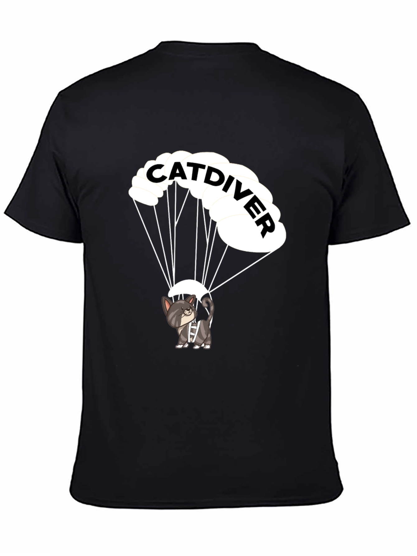 Catdiver T-Shirt - Funny Cat Parachute Tee