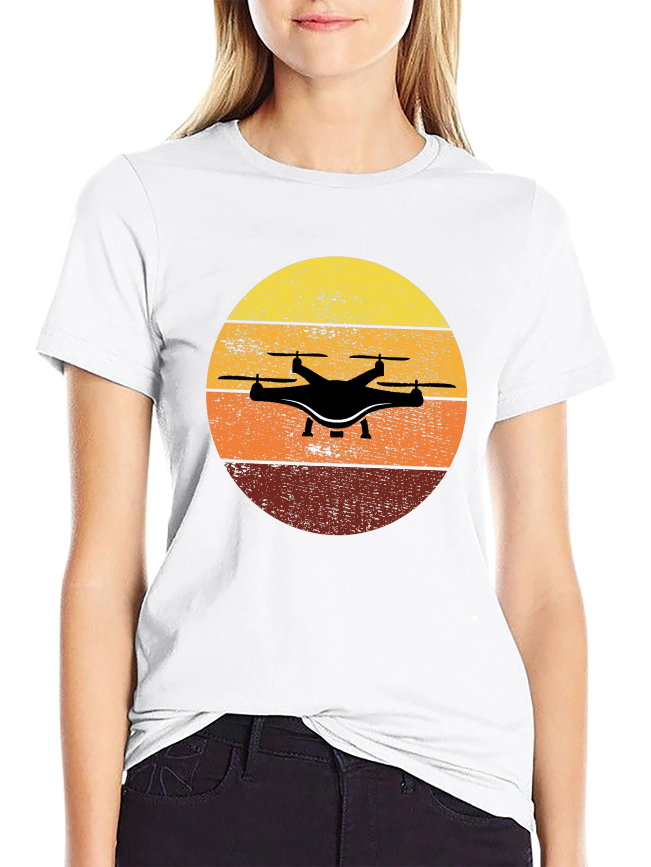 Drone Sunset T-Shirt - Aviation Enthusiast Tee