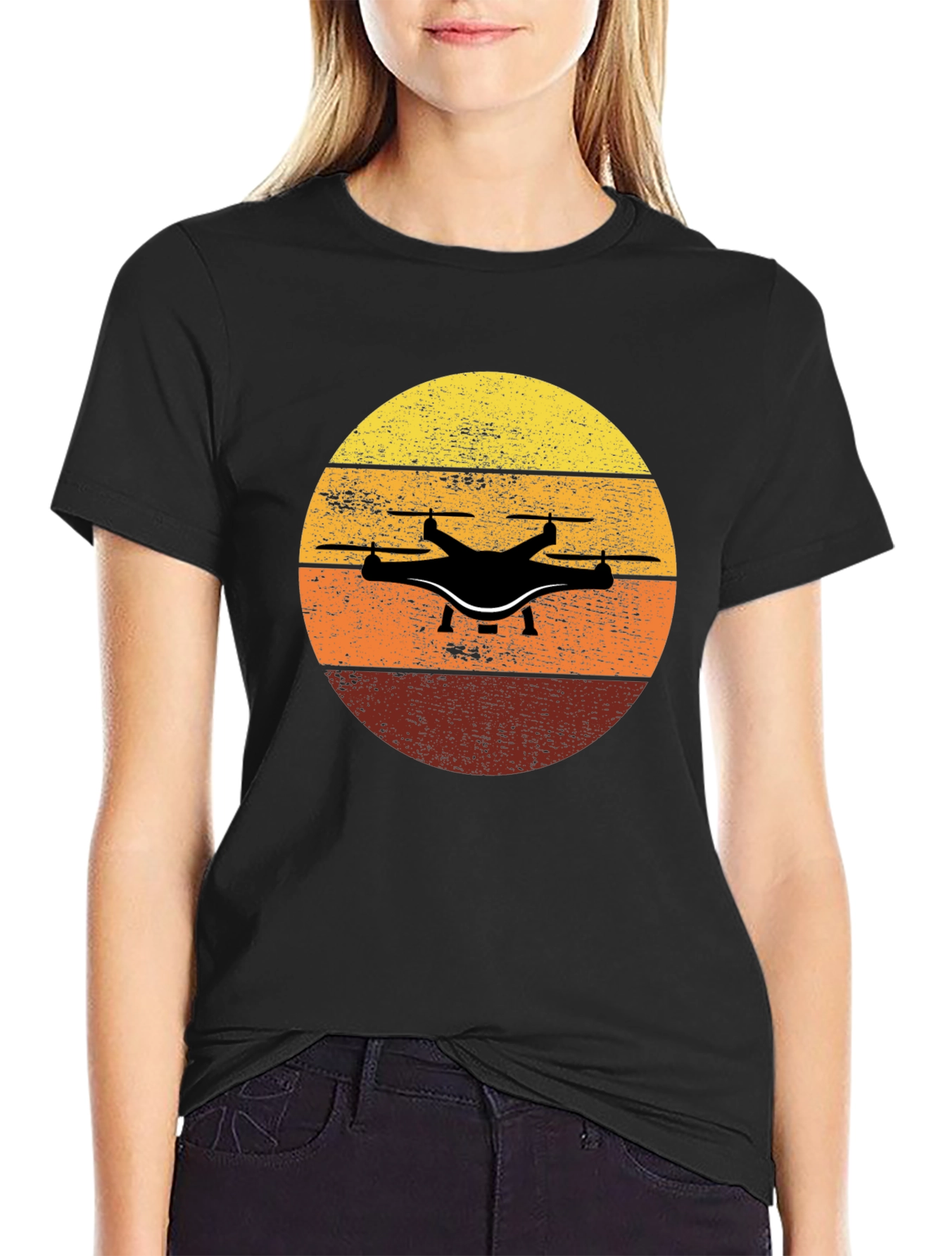 Drone Sunset T-Shirt - Aviation Enthusiast Tee
