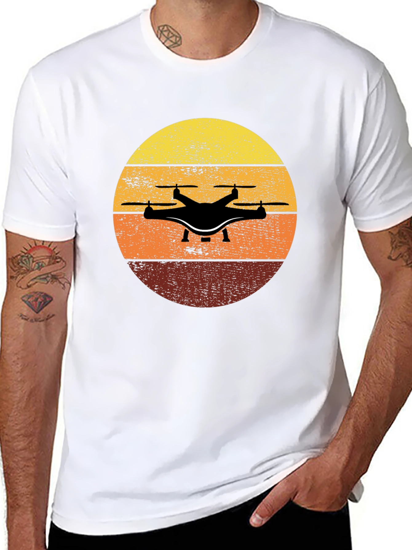 Drone Sunset T-Shirt - Aviation Enthusiast Tee