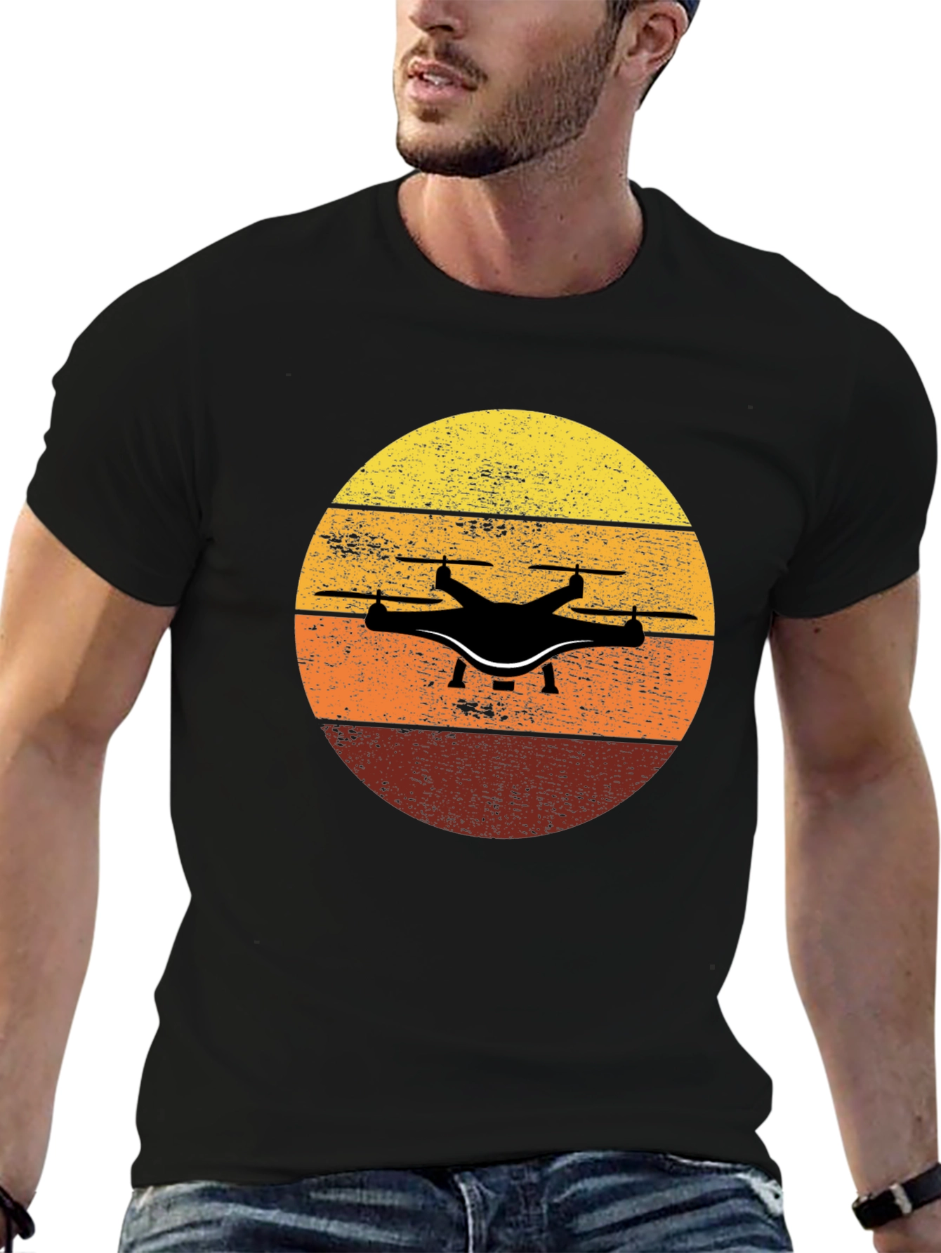 Drone Sunset T-Shirt - Aviation Enthusiast Tee