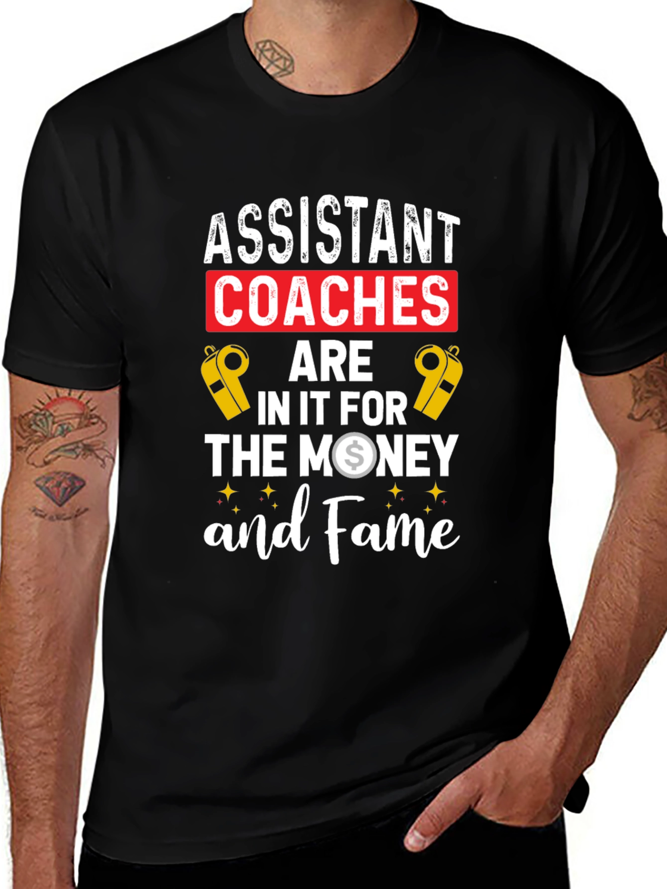Assistant Coaches Money & Fame Graphic Tee