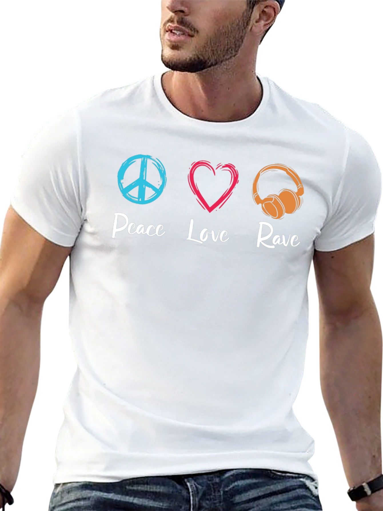 Peace Love Rave Graphic T-Shirt