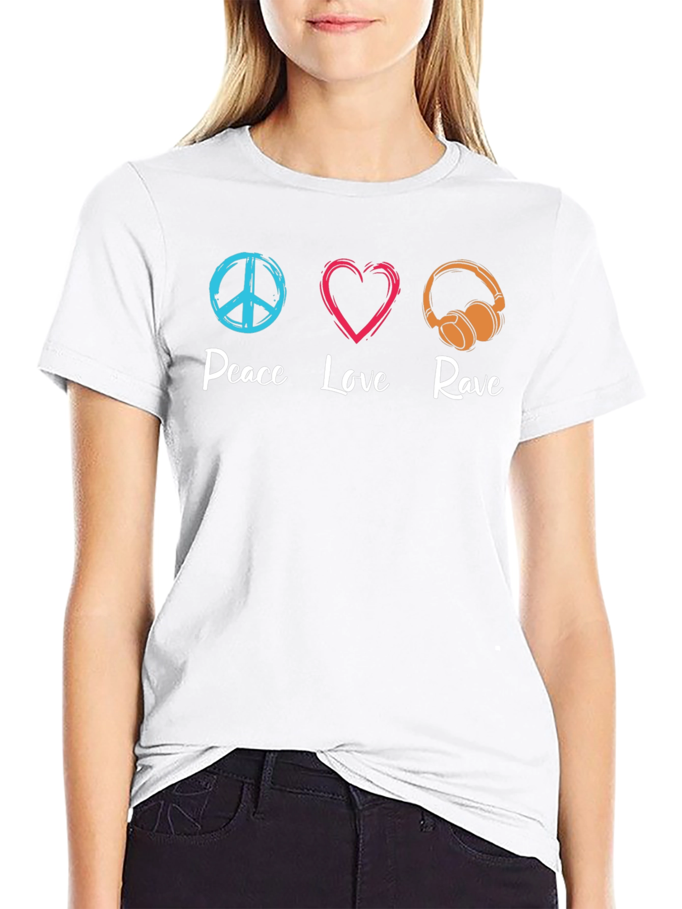 Peace Love Rave Graphic T-Shirt