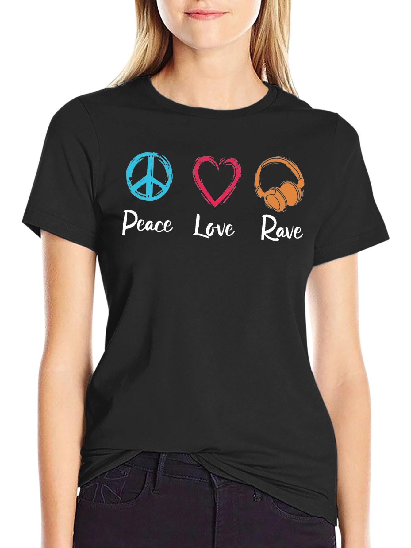 Peace Love Rave Graphic T-Shirt