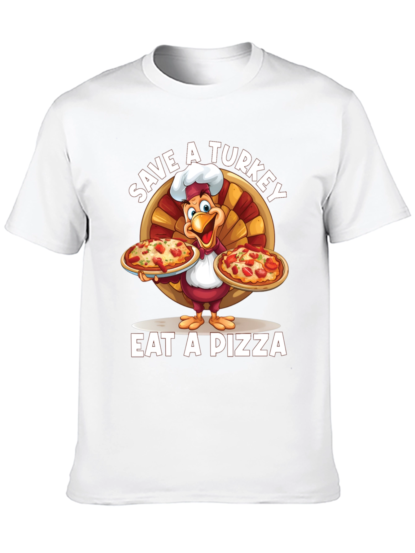 Save a Turkey Eat a Pizza Black T-Shirt