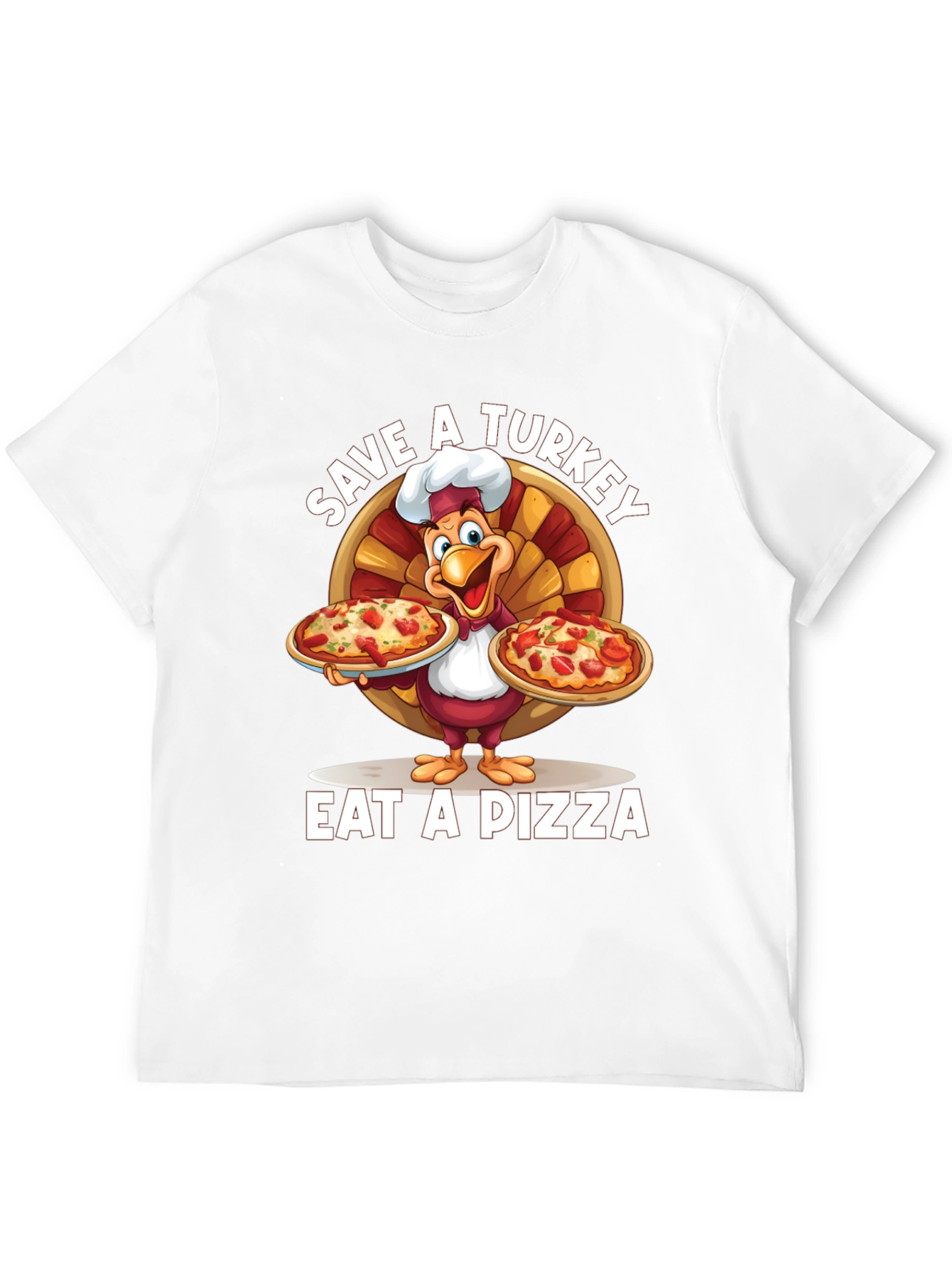 Save a Turkey Eat a Pizza Black T-Shirt