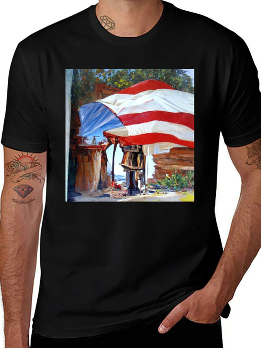 Unique Art Print Black T-Shirt