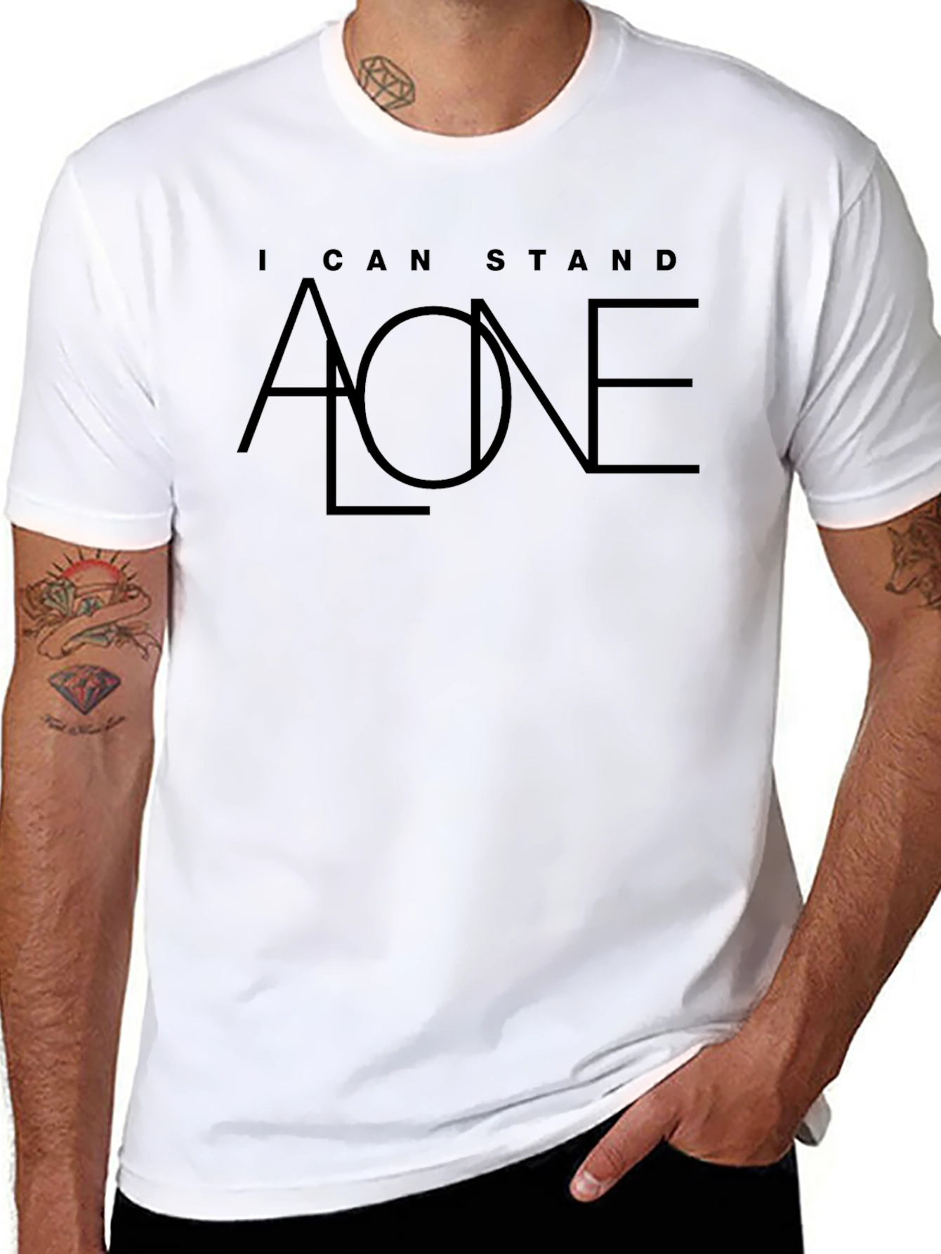 I Can Stand Alone Graphic Black T-Shirt