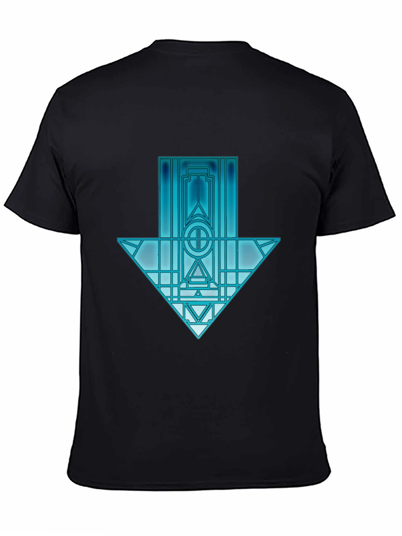 Geometric Arrow Graphic Tee - Unisex Black T-Shirt