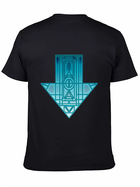 Geometric Arrow Graphic Tee - Unisex Black T-Shirt