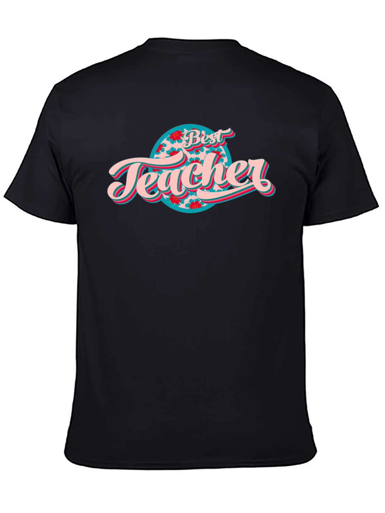Best Teacher Graphic Tee - Black Cotton T-Shirt