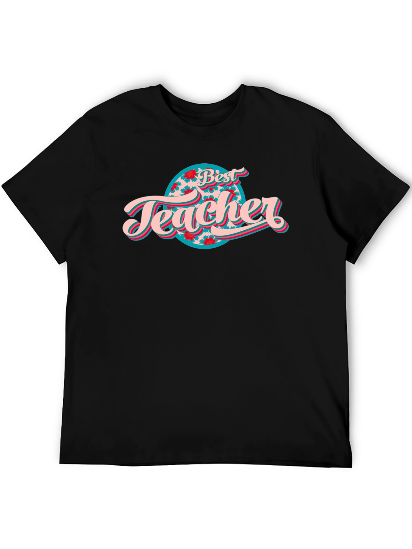 Best Teacher Graphic Tee - Black Cotton T-Shirt