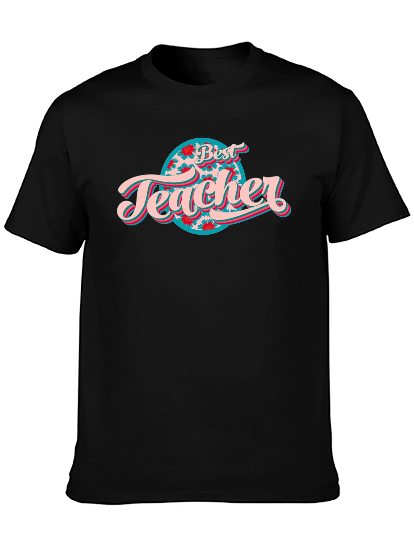 Best Teacher Graphic Tee - Black Cotton T-Shirt